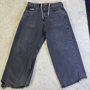 Empyre Faded Black Baggy Jeans Men's 32x28 Distressed Y2K Skate Denim